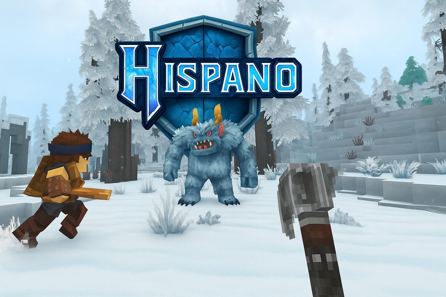 Discovery splash banner for Hytale Hispano🌎 | play.hytalehispano.com Discord server