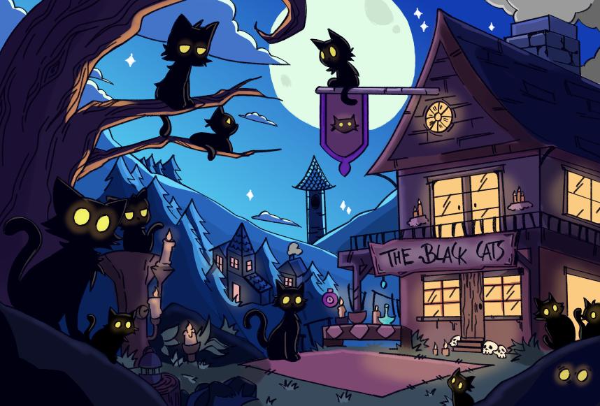 Discovery splash banner for The Black Cats Discord server