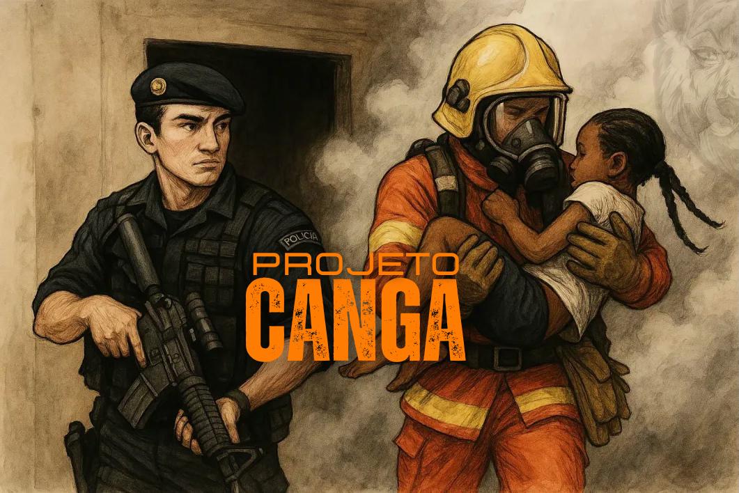 Discovery splash banner for 🔥 Projeto Canga 🐺 Bombeiro & Polícia, Concursos Discord server