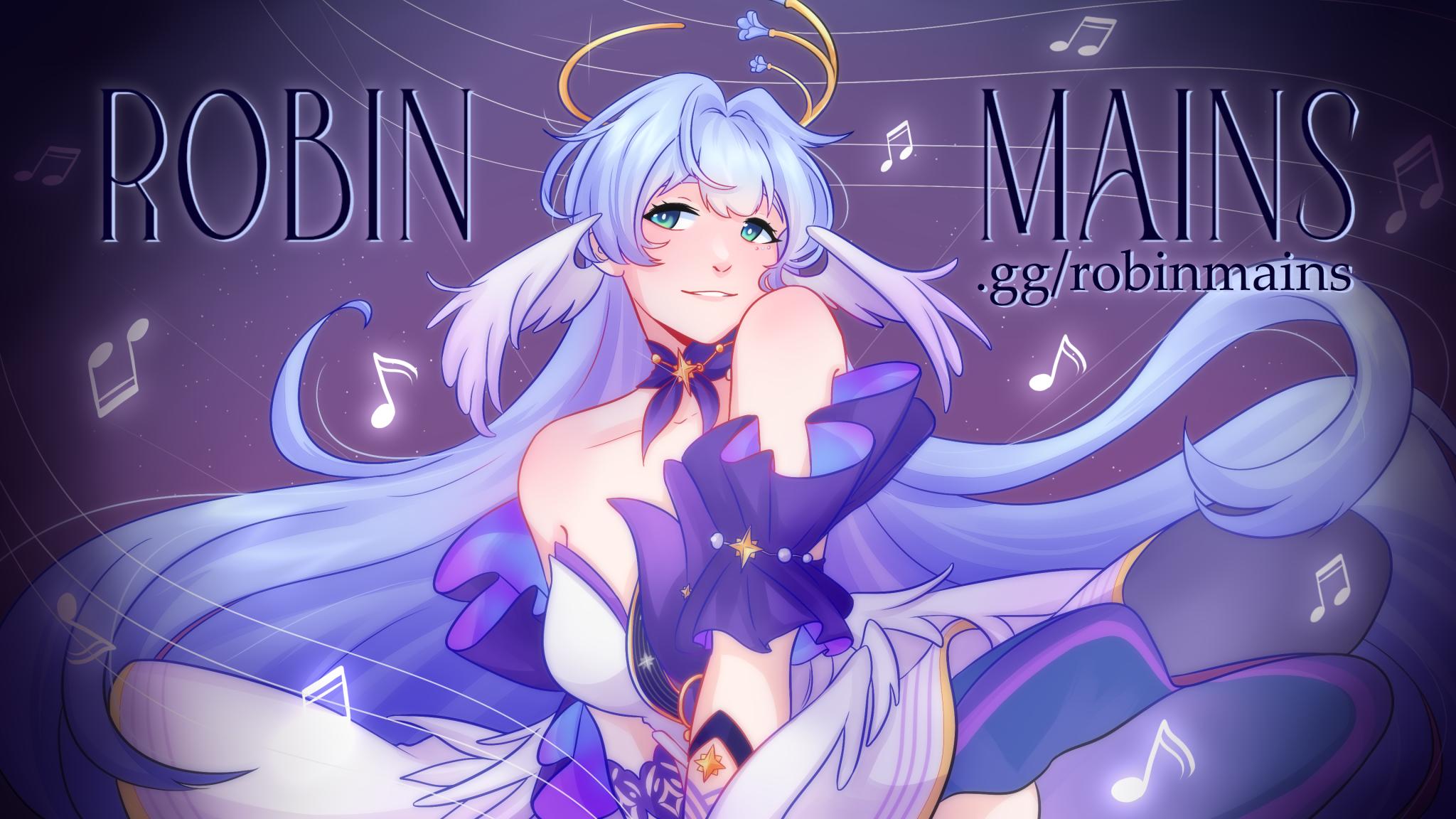 Discovery splash banner for Robin Mains ✦໒꒱ Honkai: Star Rail Discord server