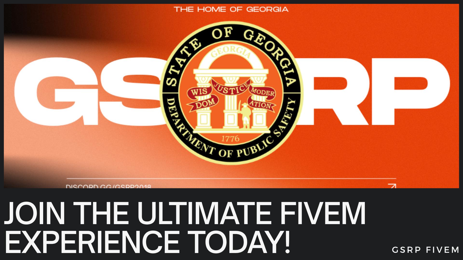 Discovery splash banner for Georgia State Role Play Discord server