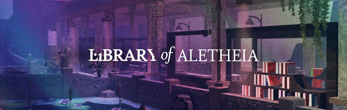Discovery splash banner for Library of Aletheia Discord server