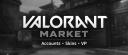 Discovery splash banner for Valorant Market Discord server