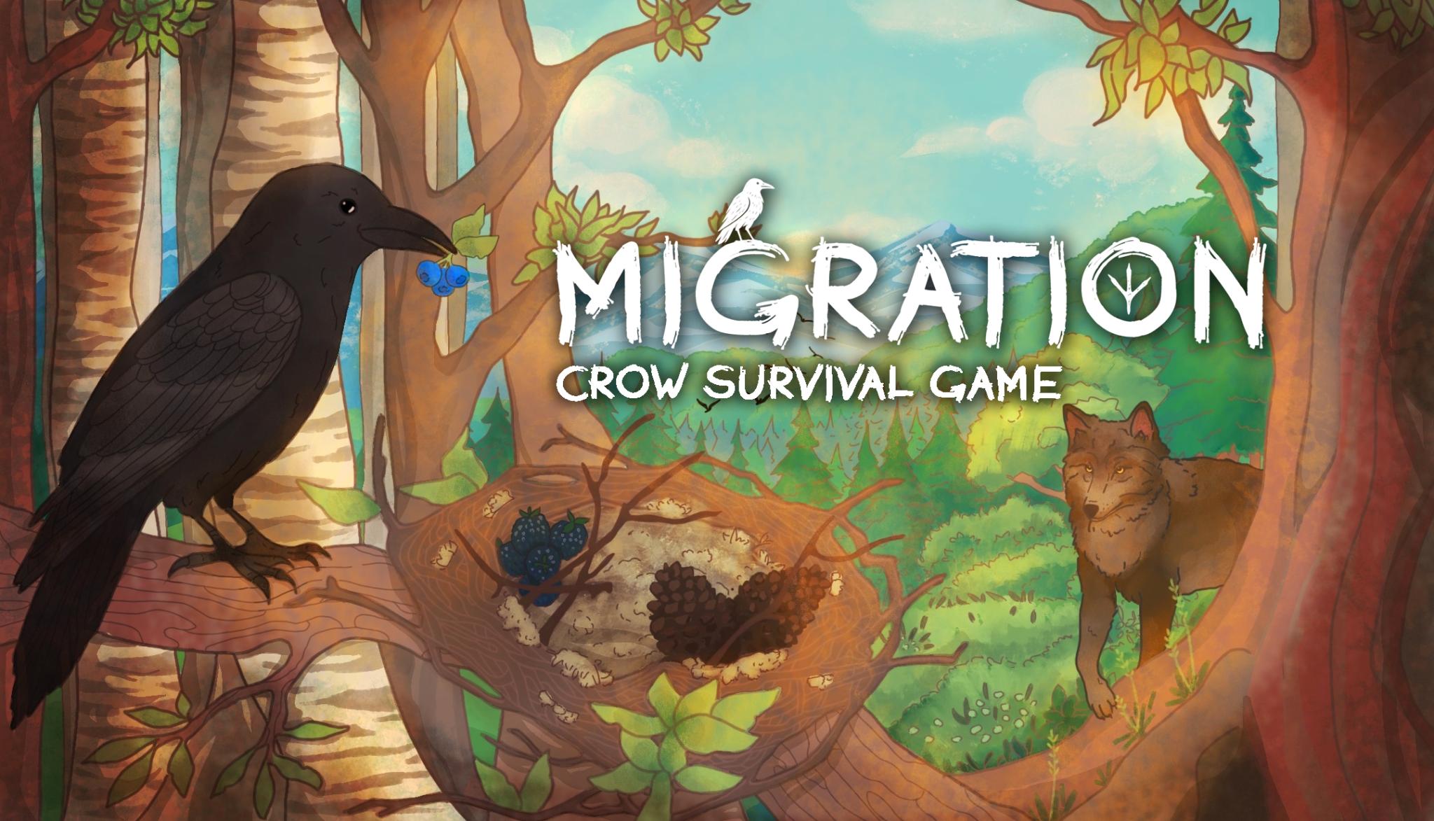 Discovery splash banner for Migration - Crow Survival Game Discord server