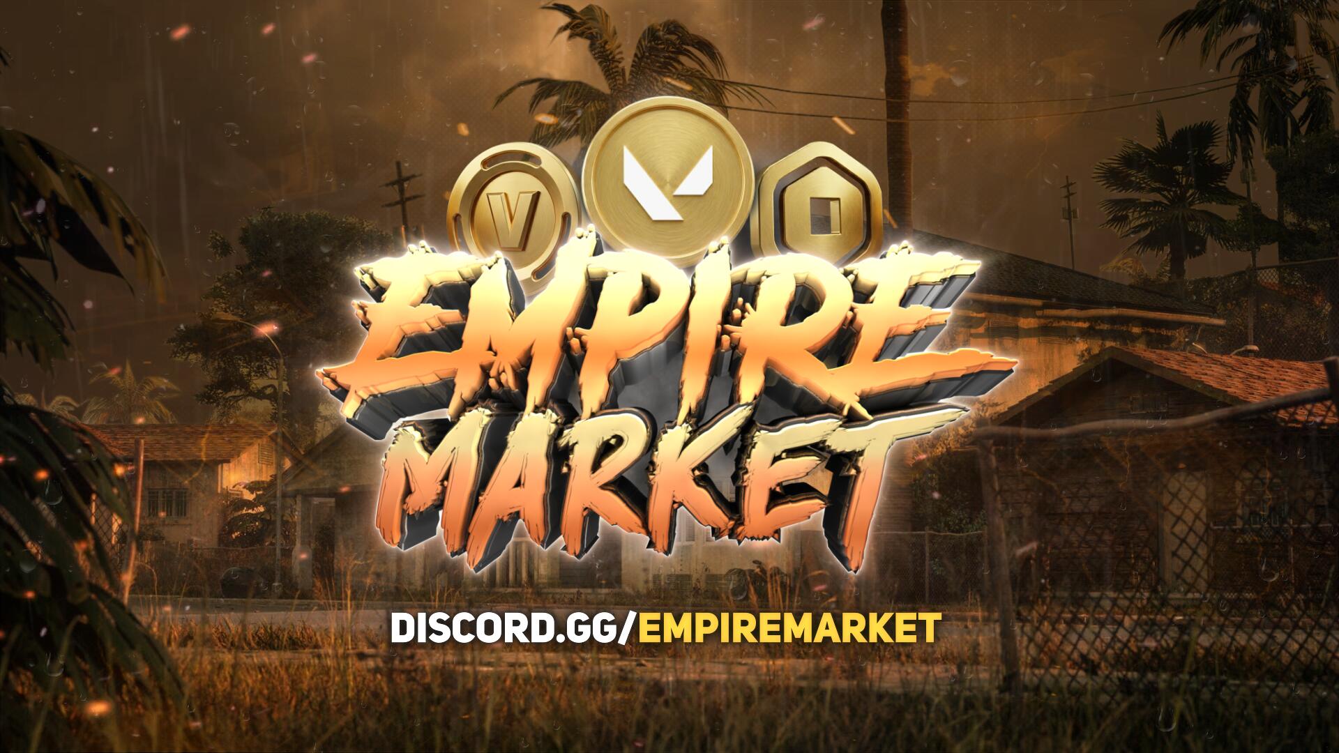 Discovery splash banner for Empire Market™ | Buy Robux, VBucks, Valorant Points, R6 Credits, Apex Coins, Cheap, Affordable, Fast Discord server