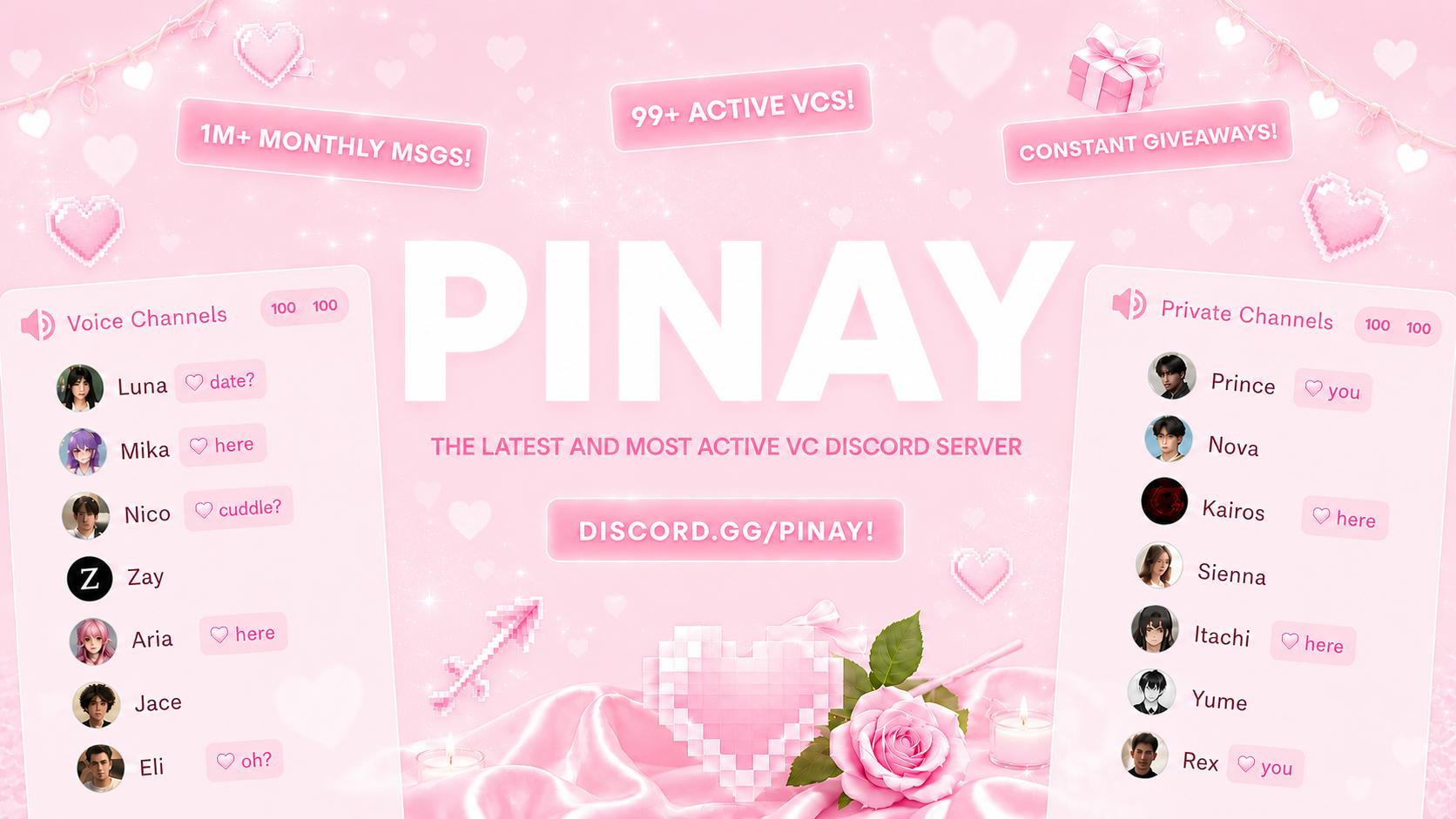 Discovery splash banner for Pinay | Voice Chat • Social • Emojis & Stickers • Icons • Egirls • Make Friends Discord server