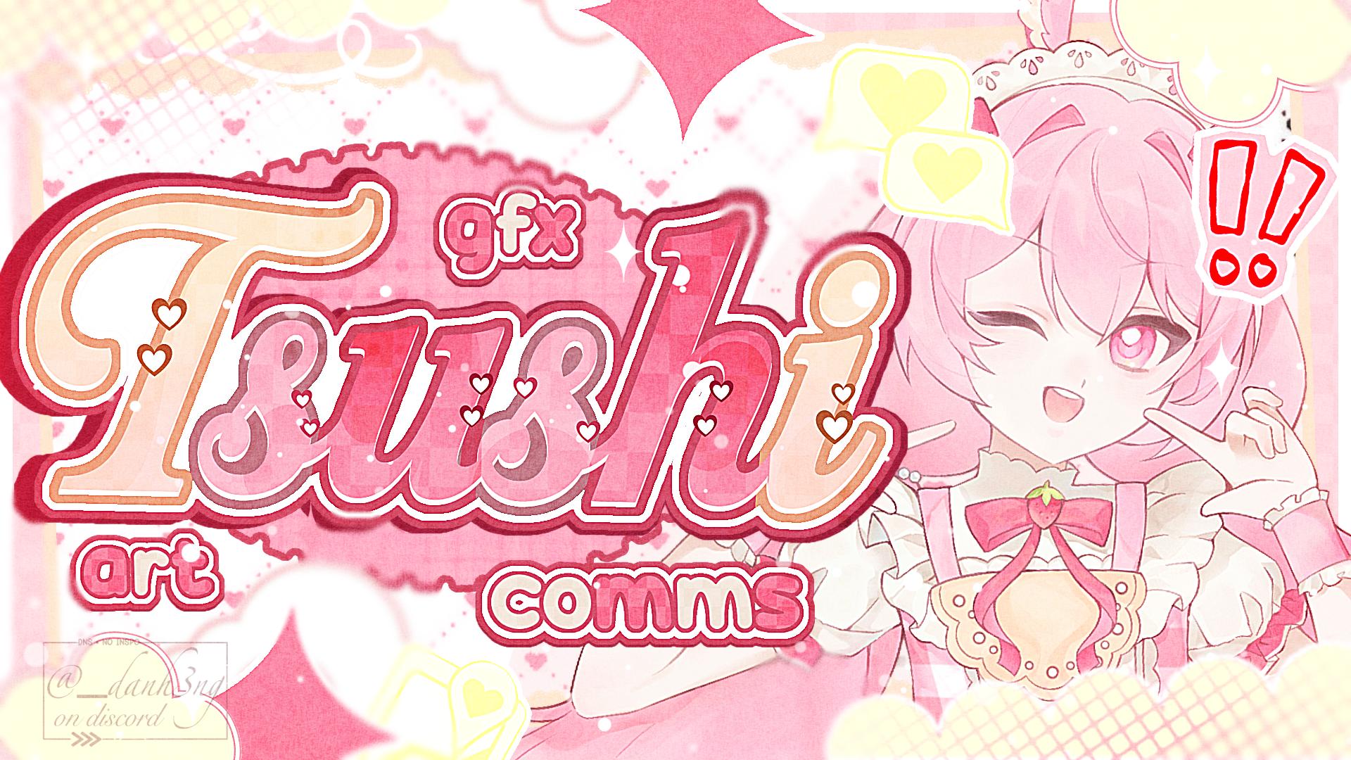 Discovery splash banner for βΈβΈγ tsushi | commissions and art π γ GFX γ emotes γ social γart γ Discord server