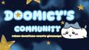 Discovery splash banner for Doomicy's Community | 15K Robux GW Discord server