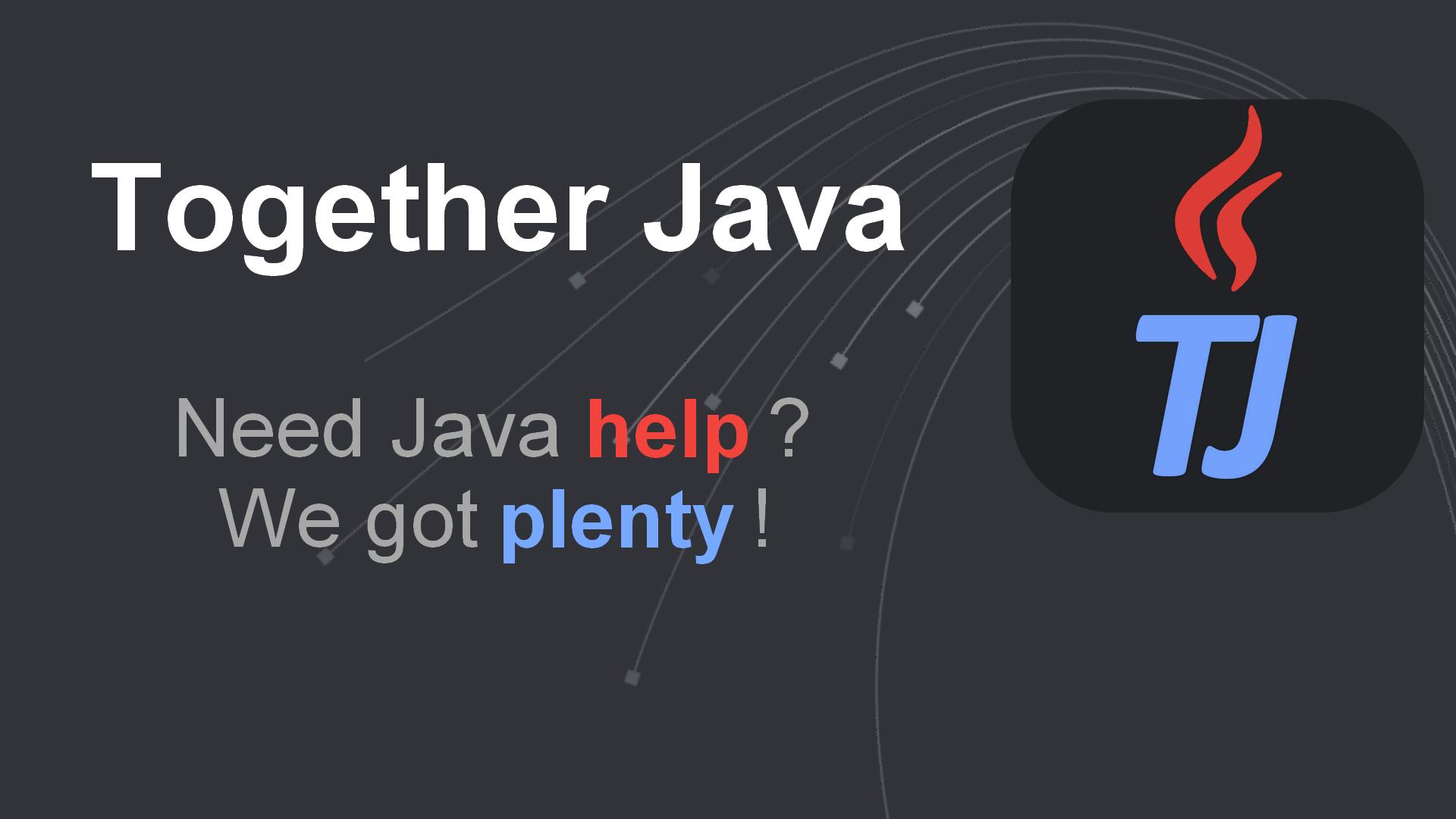 Discovery splash banner for Together Java Discord server