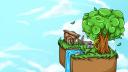 Discovery splash banner for Skyblock Discord server