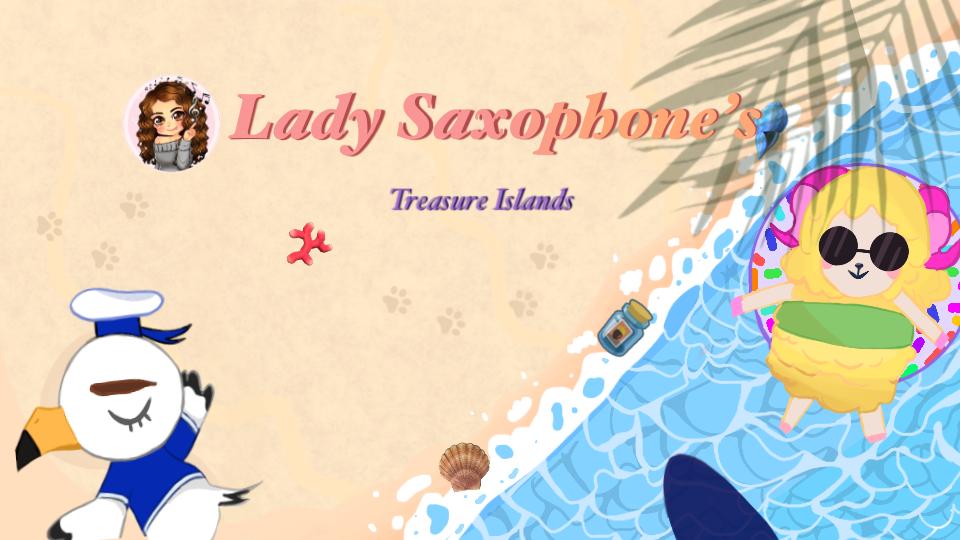 Discovery splash banner for LadySax's Treasure Islands Discord server