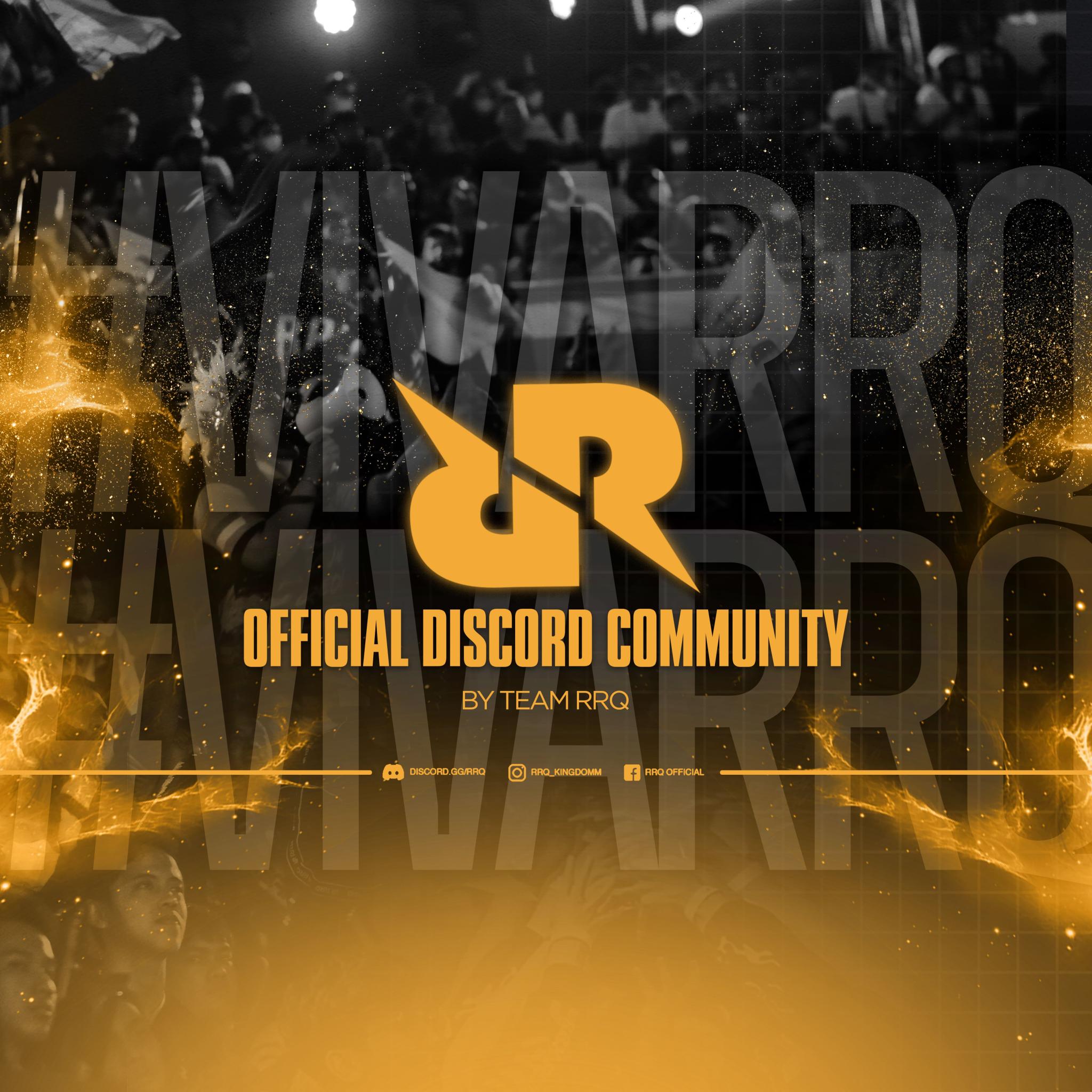 Discovery splash banner for TEAM RRQ Official Discord server