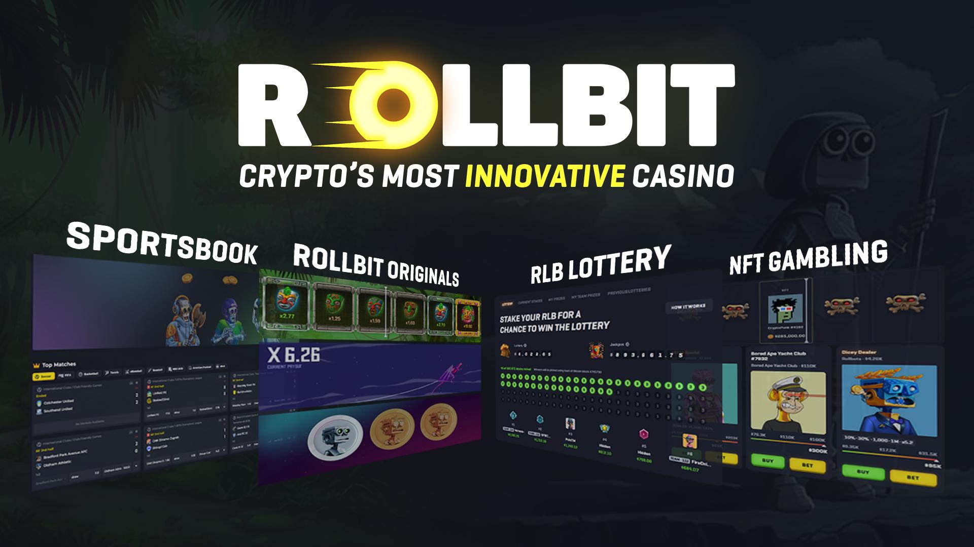 Discovery splash banner for Rollbit Community 🎲🤖 Discord server