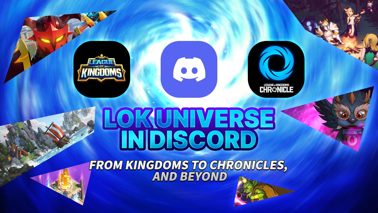 Discovery splash banner for LOK UNIVERSE Discord server