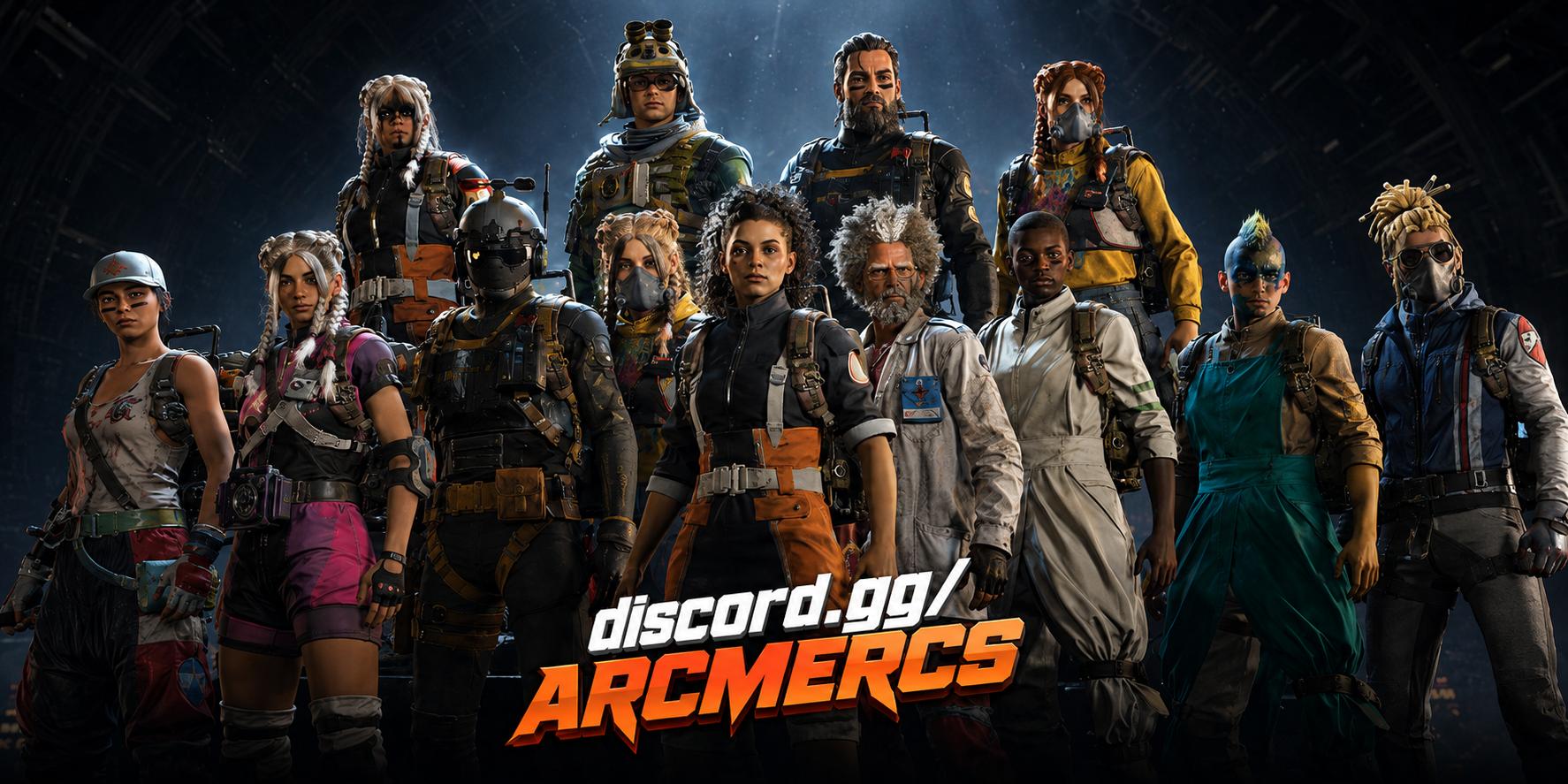 Discovery splash banner for ARC Mercenaries Discord server
