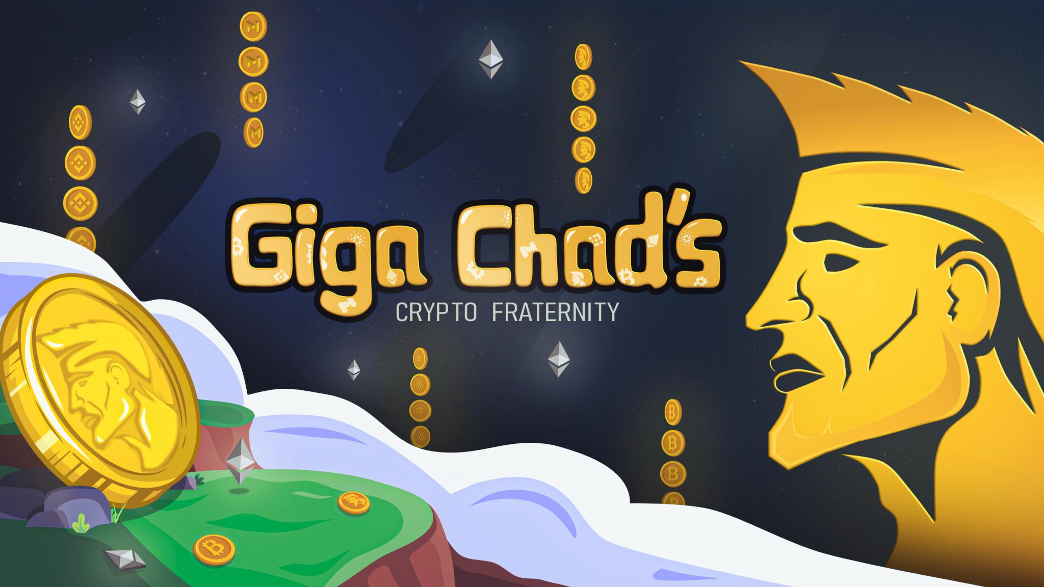 Discovery splash banner for Giga Chad's Crypto Fraternity Discord server