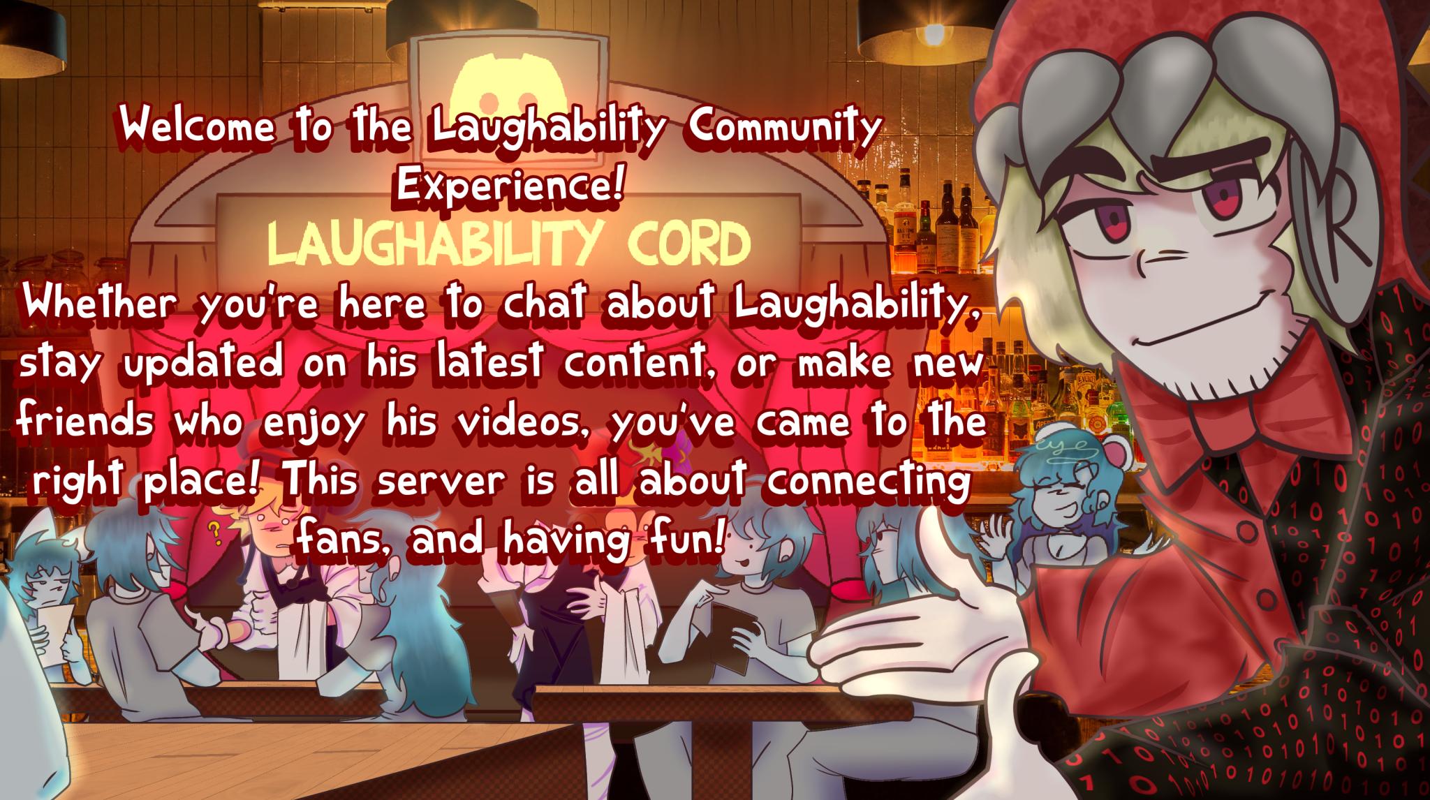 Discovery splash banner for Laughability Community Experience Discord server