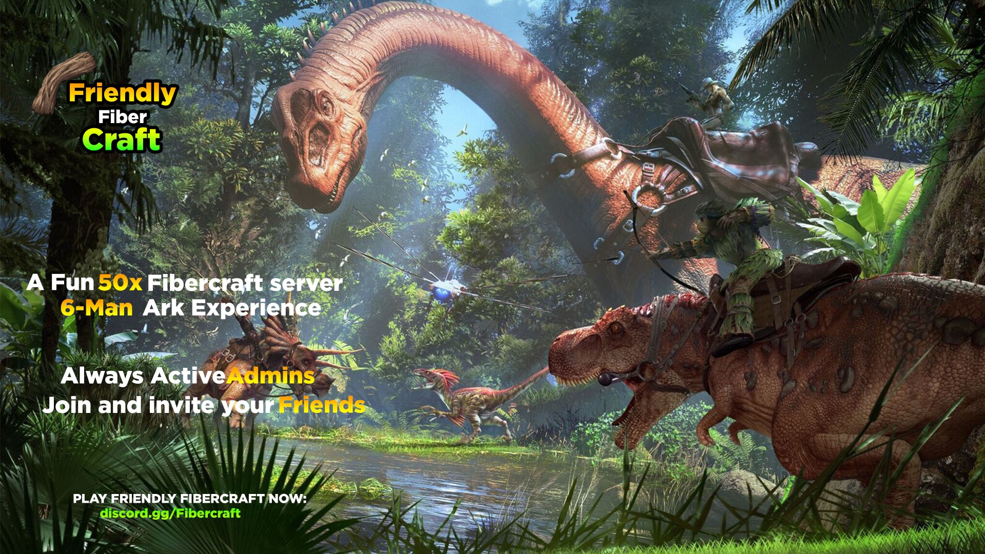 Discovery splash banner for Friendly Fibercraft Discord server